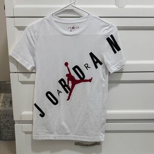 Jordan Kids White Tee with Red and Black Graphic